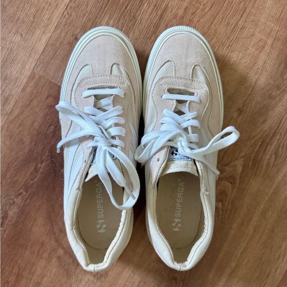 Superga Women's Blush Suede Canvas platform Sneakers Size 10 NWT - Picture 4 of 9